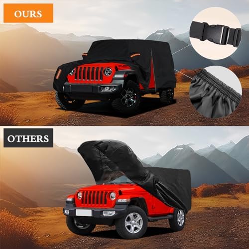 Waterproof Car Cover for Jeep Wrangler 2 Door 1987-2025 2026 JK JL CJ YJ TJ