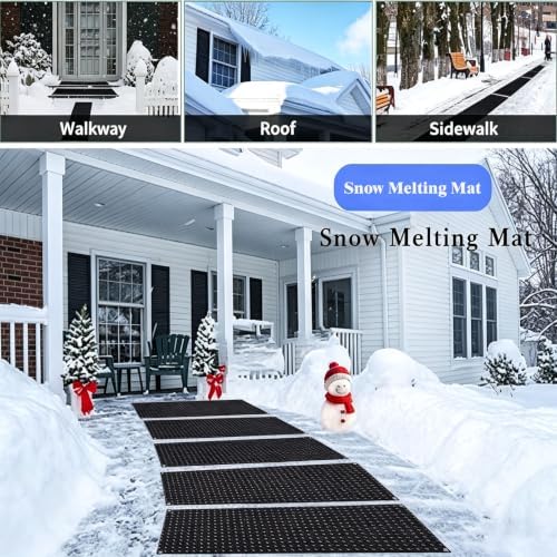 Snow Melting Mat,Snow and Ice Melting Pad for Roof Stairs Walkway Garage