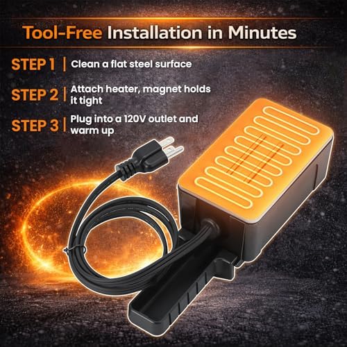 1155 1155X Magnetic Engine Block Heater, 120V 200W Oil Pan Heater