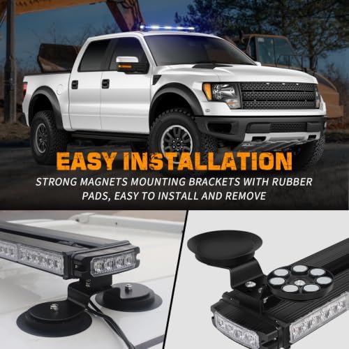 XRIDONSEN 37 Inch 104 LED Roof Strobe Lights Rooftop Magnetic light Bar