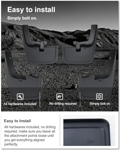 Kiwi Master No Drill Mud Flaps for 2015-2020 Ford F-150 with Fender