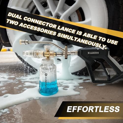 Raincovo Foam Cannon with Pressure Washer Gun, Dual Connector Accessories