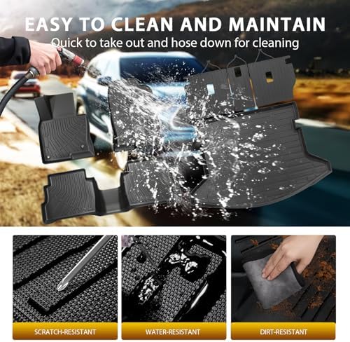 Powerty Floor Mats for Mazda CX-5 2017-2025, All Weather 3D TPE Anti-Slip Trunk Cargo Liner Seat Back Covers Protectors Full Set Car Accessories