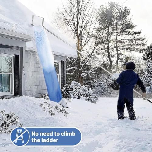 Roof Snow Rake for Snow Removal, Heavy‑Duty Aluminum Sectional Poles