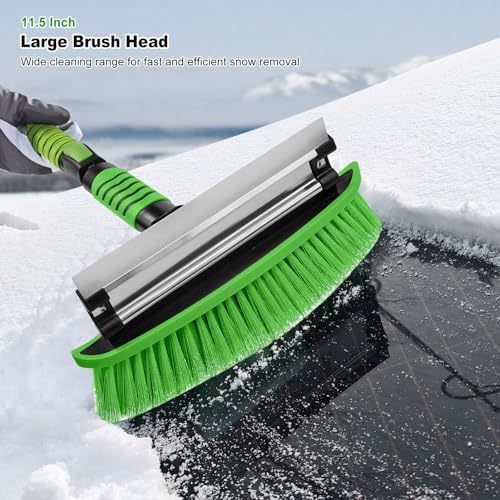 SEAAES 4 in 1 Snow Brush with Squeegee, Ice Scraper and Snow Shovel for Car