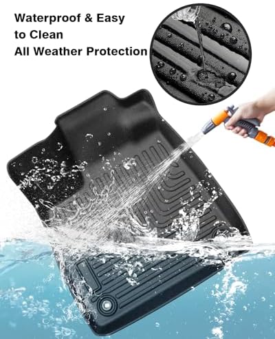 Powerty Floor Mats for 2023-2026 2027 Honda Pilot All Weather 3D TPE Anti-Slip Car Liners for 1st & 2nd & 3rd Row Accessories