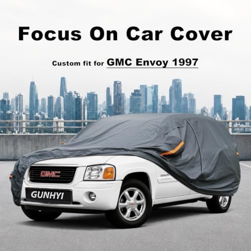 GUNHYI Premium Car Cover Custom Fit GMC Envoy(2002–2010), 16 Layers Heavy Duty Car Cover Waterproof All Weather with Zipper Door for Sun Rain Snow Dust Uv Protection