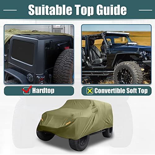 X AUTOHAUX SUV Car Cover for Jeep Wrangler JK JL 4 Door 2007-2021 210D