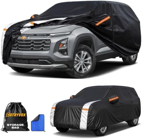 Chevrolet Chevy Equinox Car Cover 100% Waterproof All Weather, Gift with Towel, SUV Car Cover Custom Fit 2005-2026 Chevrolet Equinox, Full Exterior Covers Rain Sun UV Protection with Door Zipper.
