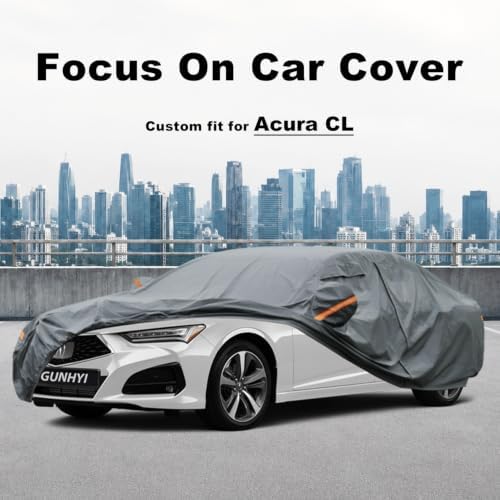 GUNHYI Premium Car Cover Custom Fit Acura CL, 16 Layers Heavy Duty Car Cover Waterproof All Weather with Zipper Door for Sun Rain Snow Dust Uv Protection