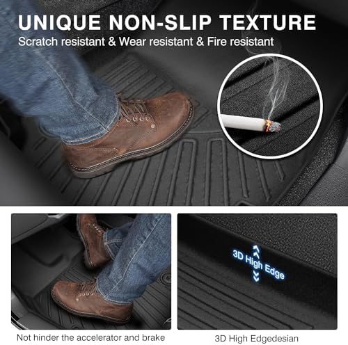 Powerty Floor Mats Cargo Liner for 2017-2025 Mazda CX-5 All Weather 3D TPE Anti-Slip Car Protection, 1st & 2nd Row Set with Rear Cargo Mat Accessories