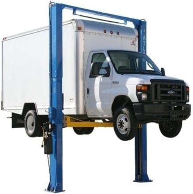 ATLAS Automotive Equipment PV15PX 2-Post Commercial Grade Vehicle Lift, 14’ Minimum Ceiling Height, 15,000lb, 13'9"-14'9" Adjustable Height, Clear Floor, Extra Wide/Tall, Dual Direct Drive Cylinders