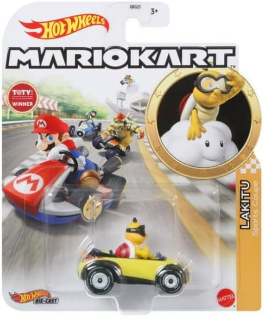 Hot Wheels Mario Kart Lakitu Sports Coupe, Die-Cast Vehicle Car, 1:64 Scale