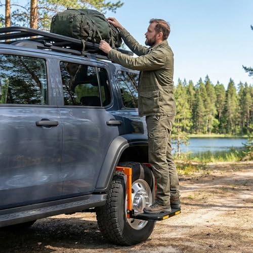 350lb Adjustable Folding Tire Step,Anti-Rust for Off-Road SUV RV Pickup