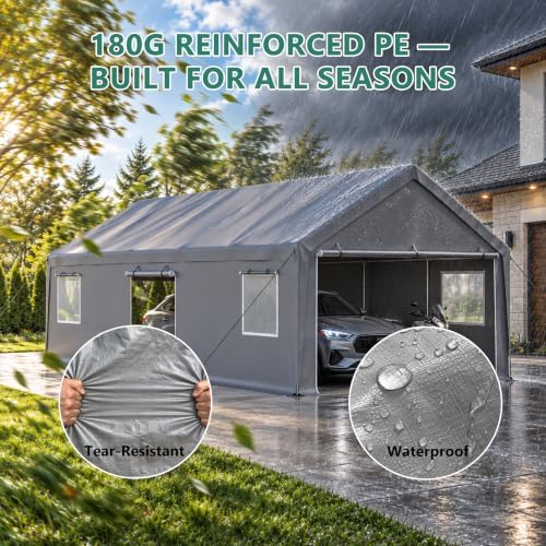 13x20ft Heavy Duty Carport Outdoor Garage Canopy with Weatherproof Shelter