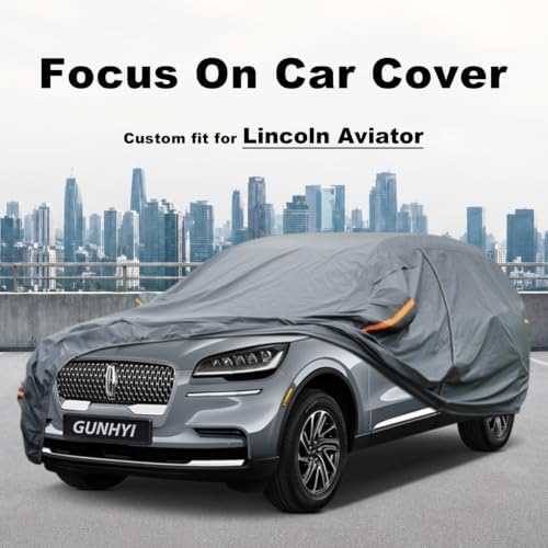 GUNHYI Premium Car Cover Custom Fit Lincoln Aviator, 16 Layers Heavy Duty Car Cover Waterproof All Weather with Zipper Door for Sun Rain Snow Dust Uv Protection