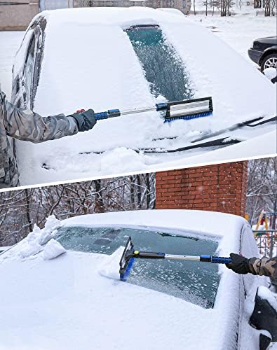 SEG Direct 39" Extendable Snow Brush with Squeegee Ice Scraper Telescoping