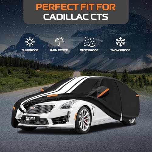Kayme Heavy Duty Car Cover Custom Fit for Cadillac CTS/CTS-V (2002-2019)