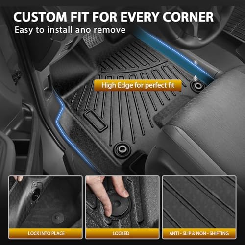 Powerty Floor Mats Cargo Liner for Honda Odyssey 2026 2025-2018 Mini Passenger Van Car Mats All Weather 3D TPE Anti-Slip Car Protection, 1st & 2nd & 3rd Set with Rear Cargo Mat Accessories