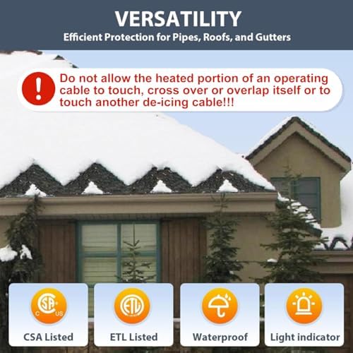 HEATIT HIRD 160 feet 5 Watts Per Foot Roof & Gutter Snow De-Icing Cable