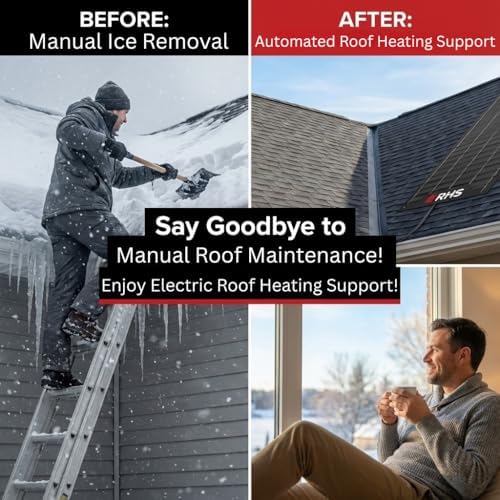 Roof Valley Ice Dam Heater Mat, Snow Melting Deicing System, 20 ft x 13 in