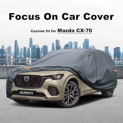 GUNHYI Premium Car Cover Custom Fit Mazda CX-70 (2024-2026), 16 Layers Heavy Duty Car Cover Waterproof All Weather with Zipper Door for Sun Rain Snow Dust Uv Protection