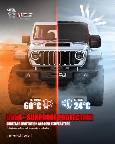 MZS 600D Waterproof Outdoor Cab Cover for Wrangler JK JL 4 Door 2007-2026