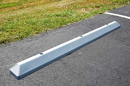 Traffic Safety Store 6' Recycled Plastic Commercial Parking Blocks (Light Gray (plastic), 4-Pack)