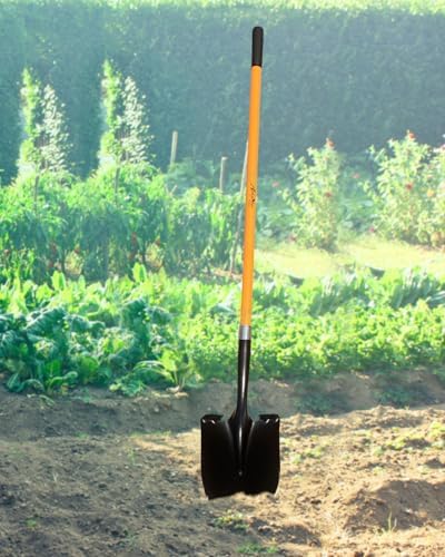 Ashman HeavyDuty Digging Shovel (2 Pack) 47-Inch Lond Handle with Trenching Blade and durable Handle - Ideal for Garden, Landscaping, Construction, Masonry - Perfect for Digging Soil, Dirt, and Gravel