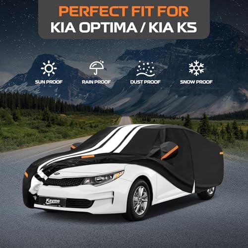 Kayme Heavy Duty Car Cover Custom Fit for Kia Optima/K5(2000-2026)