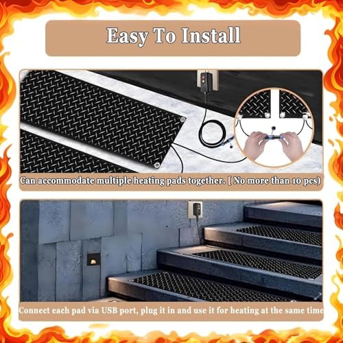 Heated Sidewalk Mats for Ice and Snow,600W/㎡ Roof Ice Melt System Snow