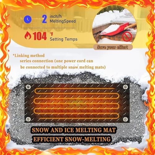 Heated Sidewalk Mats for Ice and Snow,600W/㎡ Roof Ice Melt System Snow