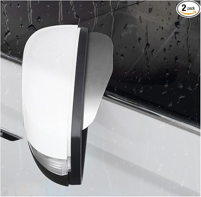 Wevdn 2 PCS Mirror Rain Visor Eyebrow, Waterproof PVC Auto Exterior Rear View Mirror Rain Visor Guard, Rainproof Side Mirror Rain Visor Eyebrow Cover for SUV Truck, Car Accessories (Aluminum Silver)