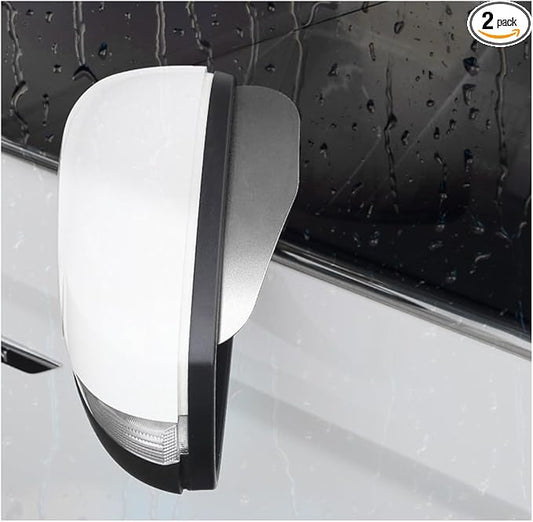 Wevdn 2 PCS Mirror Rain Visor Eyebrow, Waterproof PVC Auto Exterior Rear View Mirror Rain Visor Guard, Rainproof Side Mirror Rain Visor Eyebrow Cover for SUV Truck, Car Accessories (Aluminum Silver)