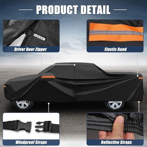 X AUTOHAUX Waterproof Full Car Cover for Hyundai Santa Cruz 210D-PU