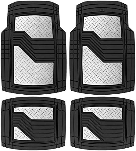 BDK Cat® Heavy Duty Rubber Floor Mats for Car SUV Truck & Van-All Weather Protection, Front & Rear with Heelpad & Anti-Slip Nibs Backing, Universal Trim-to-Fit