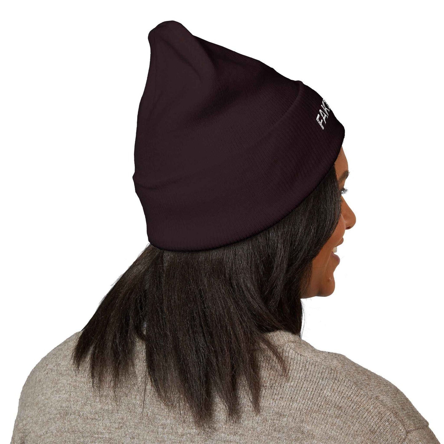 Fake News Embroidered Knit Beanie