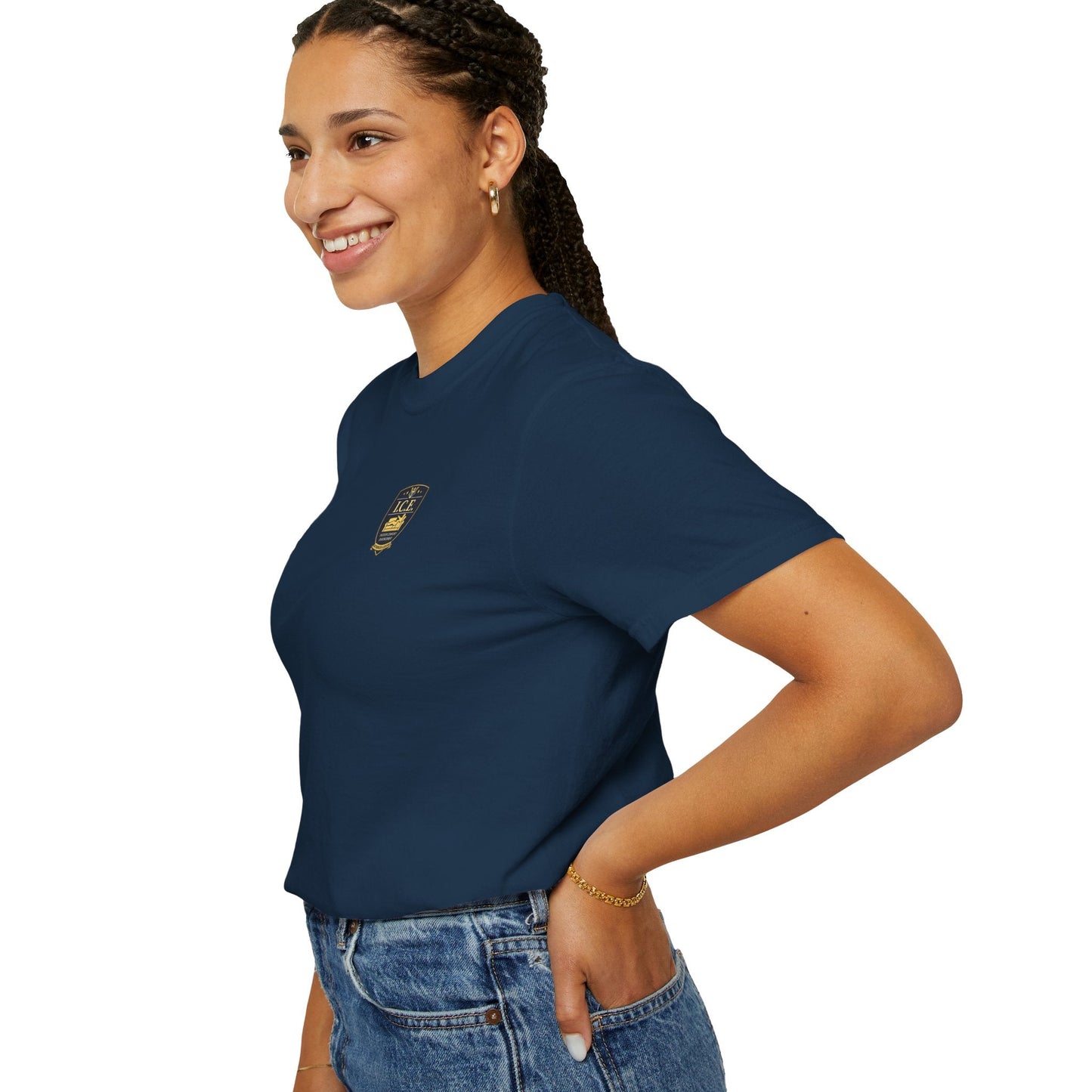 I.C.E. Badge T-Shirt | Institute of Cozy Excellence Parody Tee