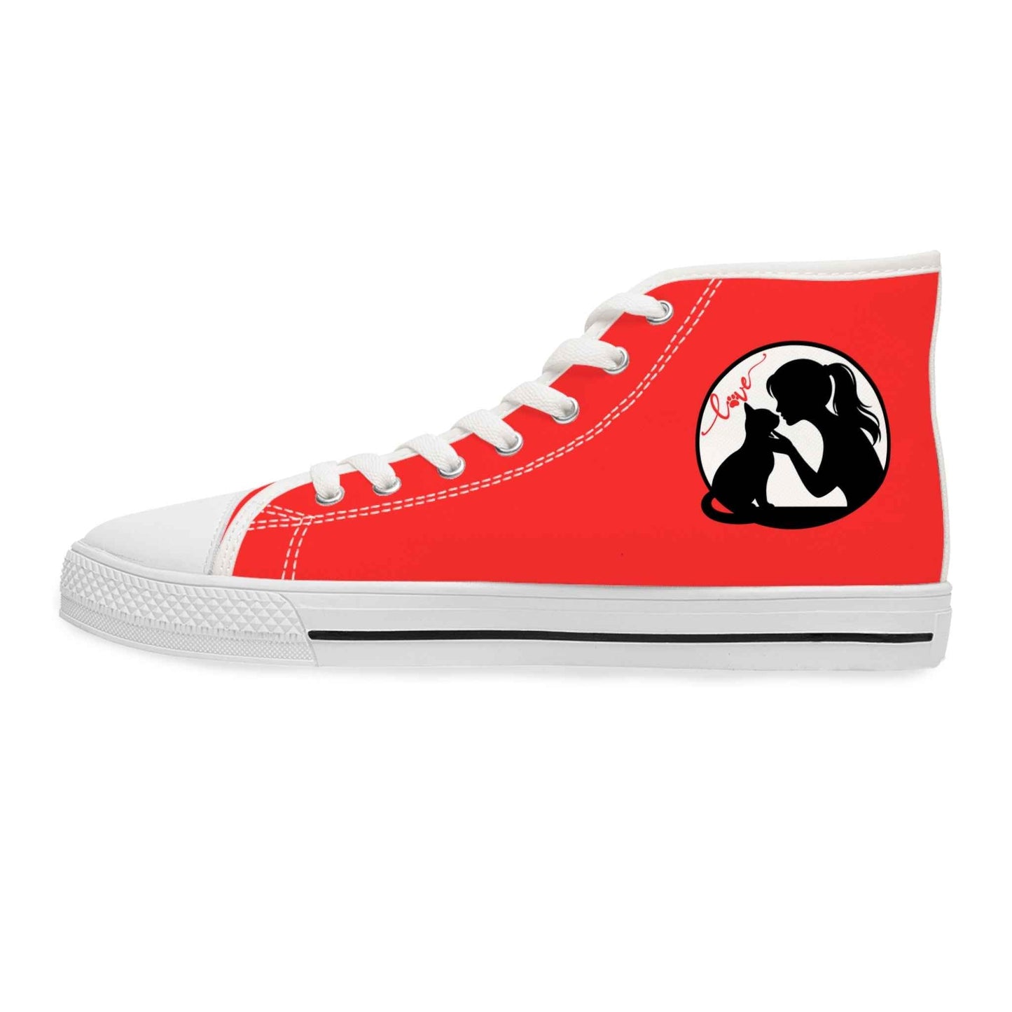 Love & Pawprints High-Top Sneakers – Cat Lover Statement Shoes