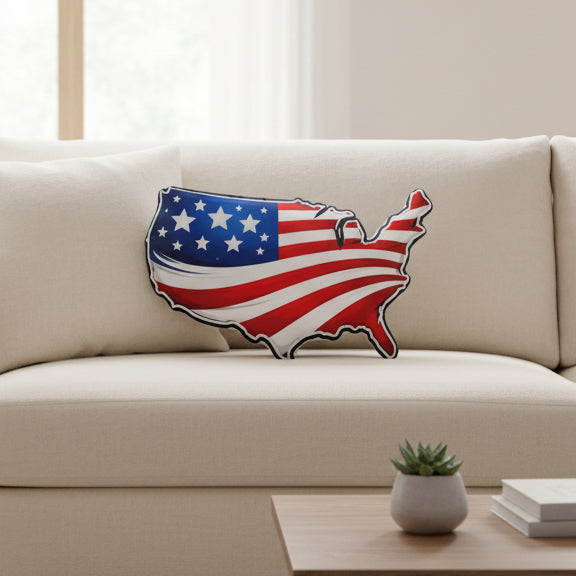 USA Flag Silhouette Pillow — The Outline Says It All