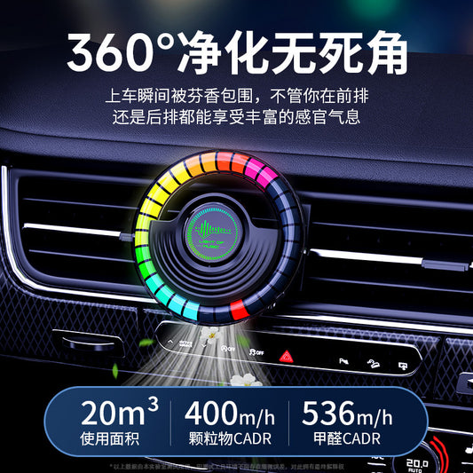 Smart Car Air Freshener with Rhythm Light and Aroma