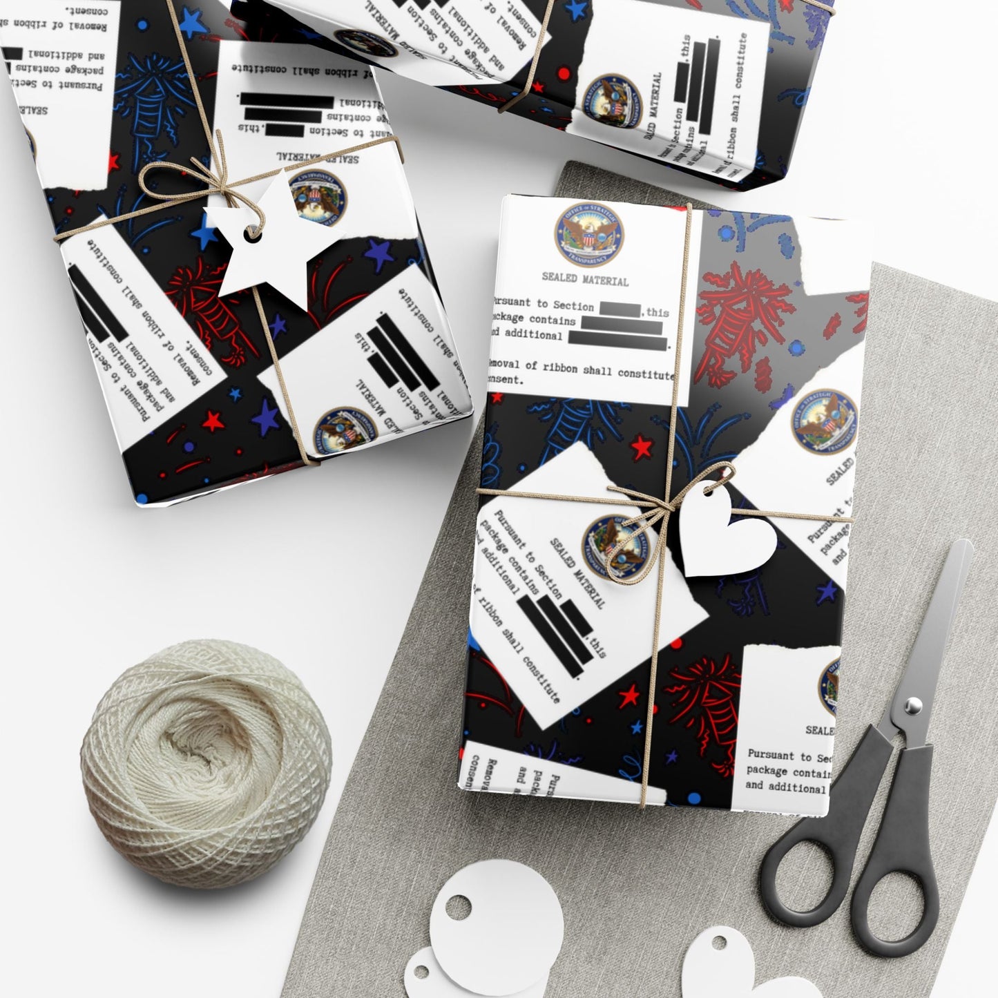 Classified Celebration Gift Wrap – Patriotic Parody Fireworks Wrapping Paper