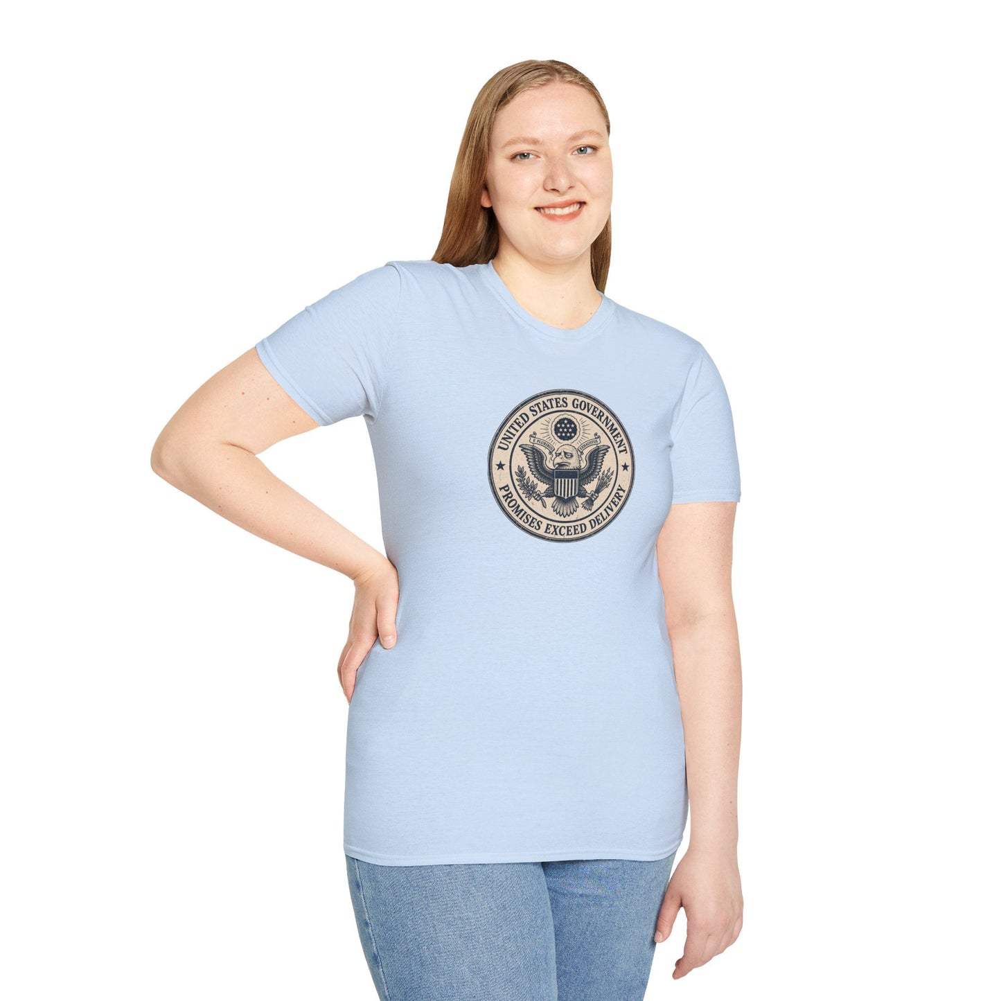 United States Government Seal Tee | “Promises Exceed Delivery” Shirt