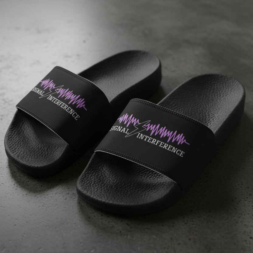 Signal Interference Slide Sandals — Controlled Chaos Edition