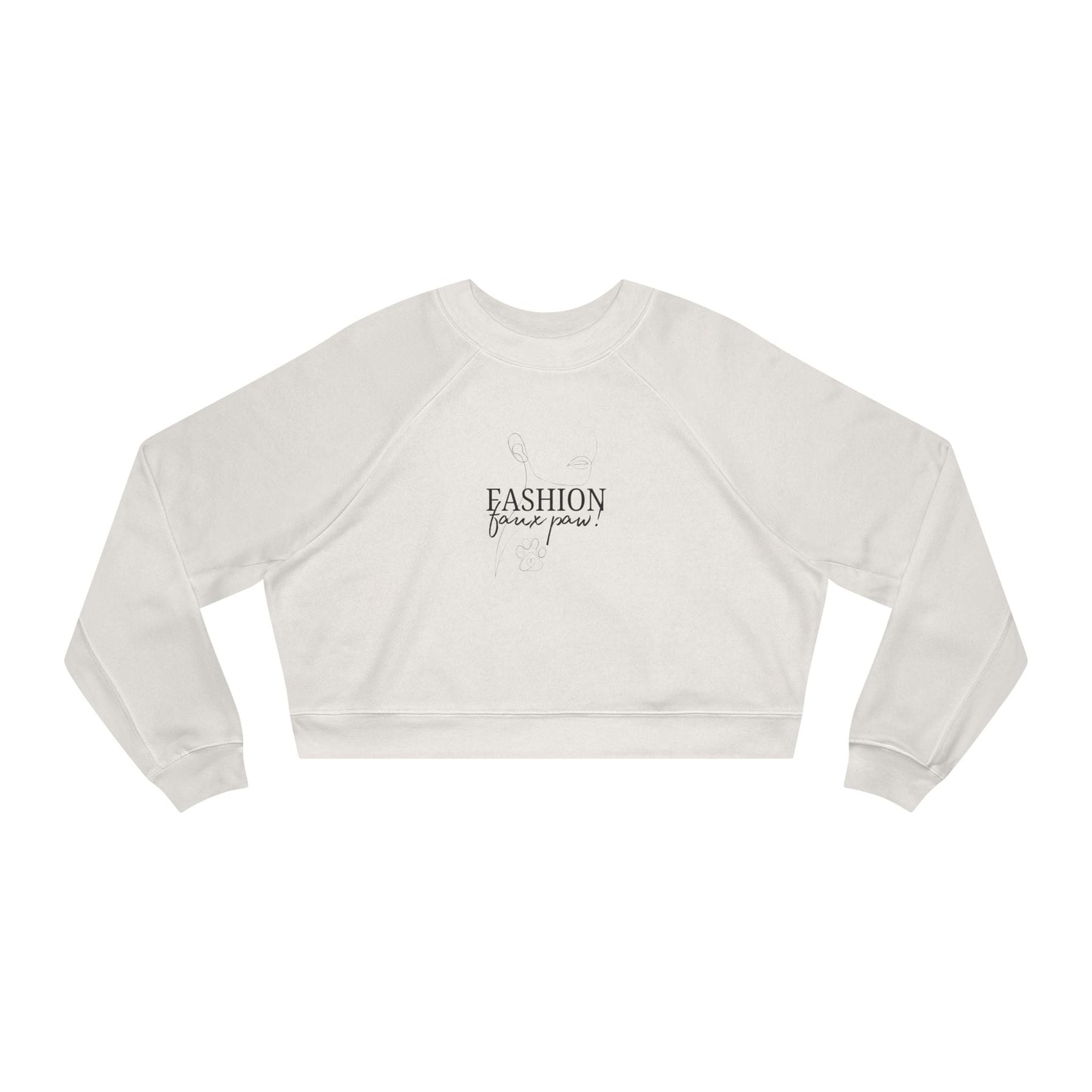 Fashion Faux Paw Women's Cropped Fleece Pullover