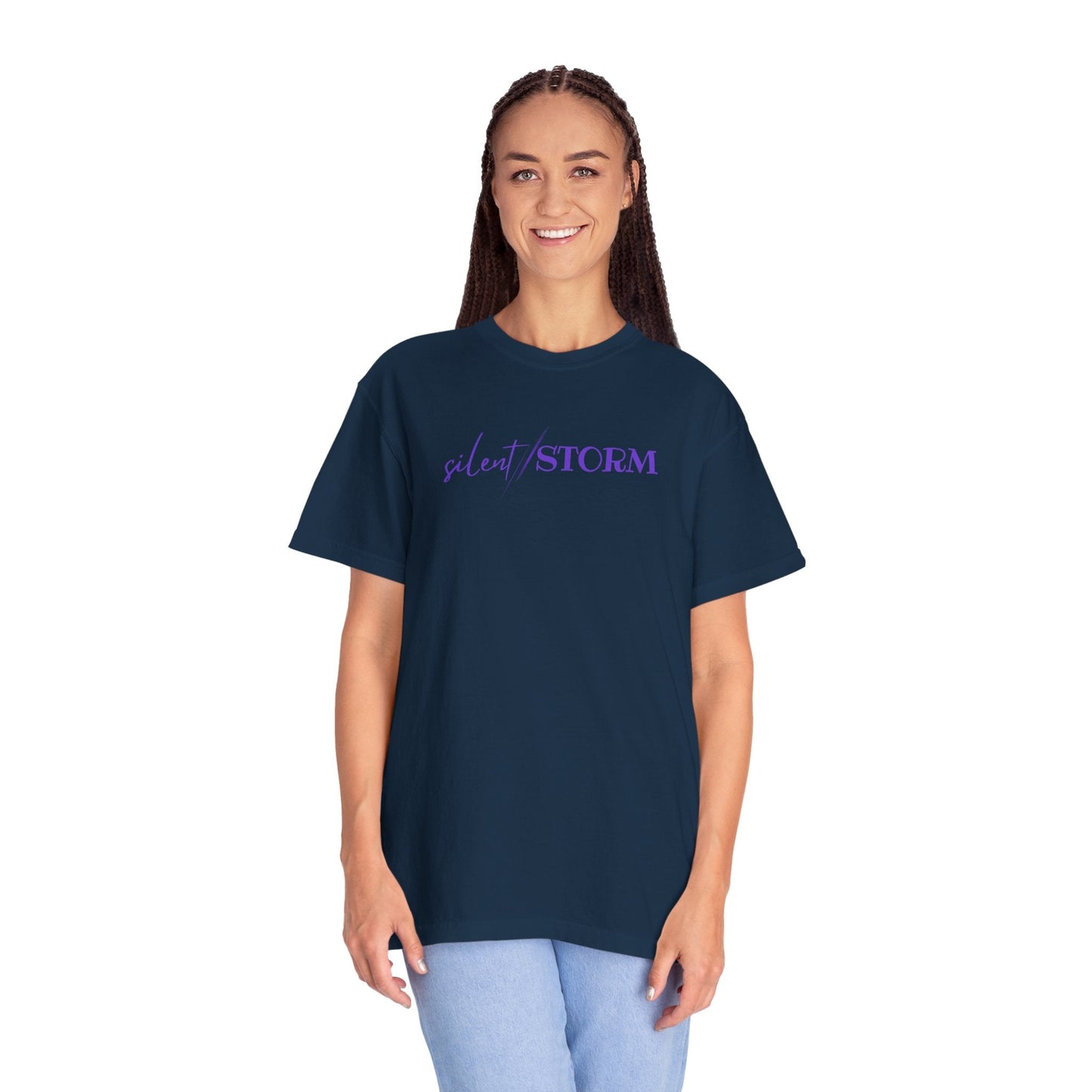 Silent Storm Unisex T-Shirt – Epilepsy Awareness Purple Statement Tee