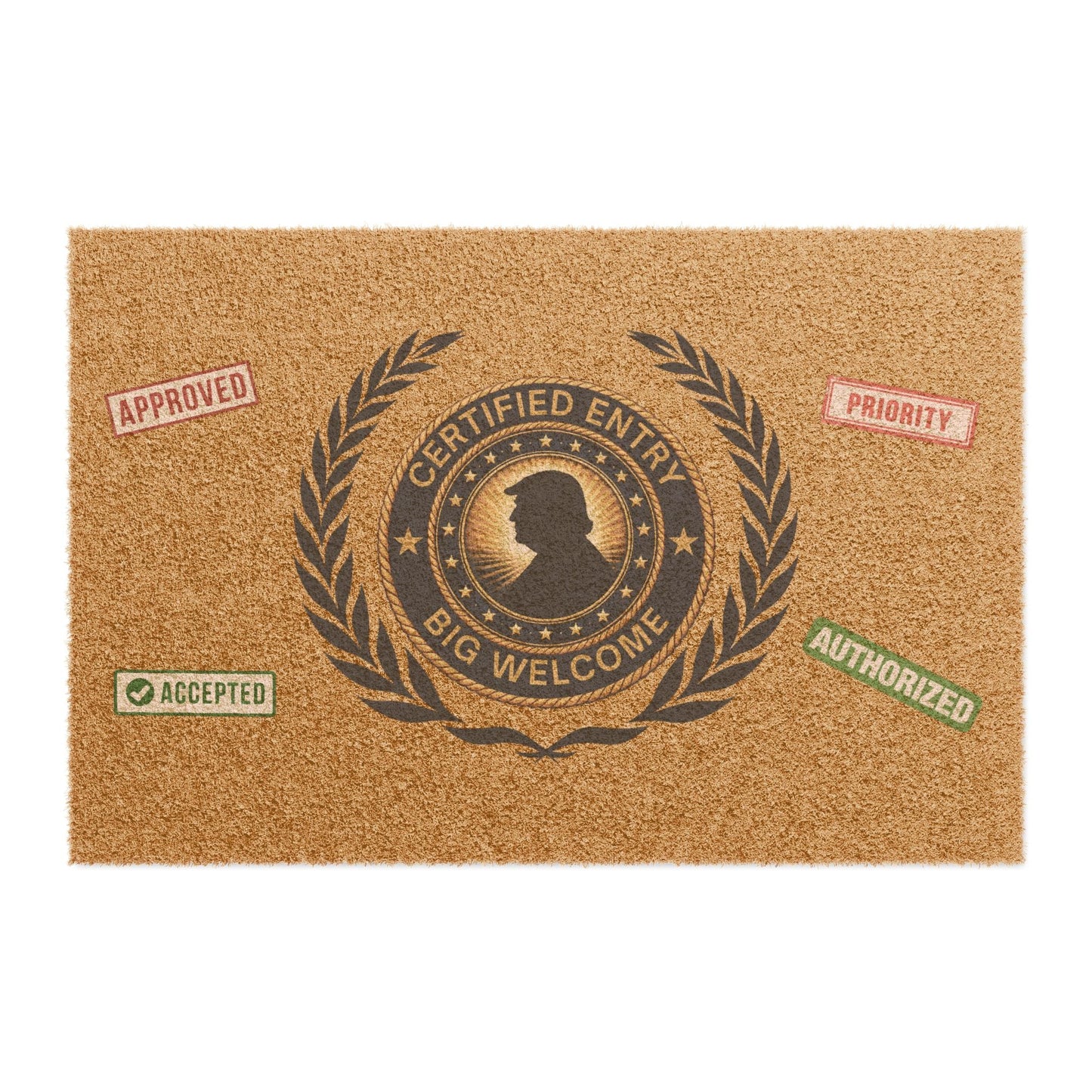 Certified Entry: Big Welcome Political Parody Doormat