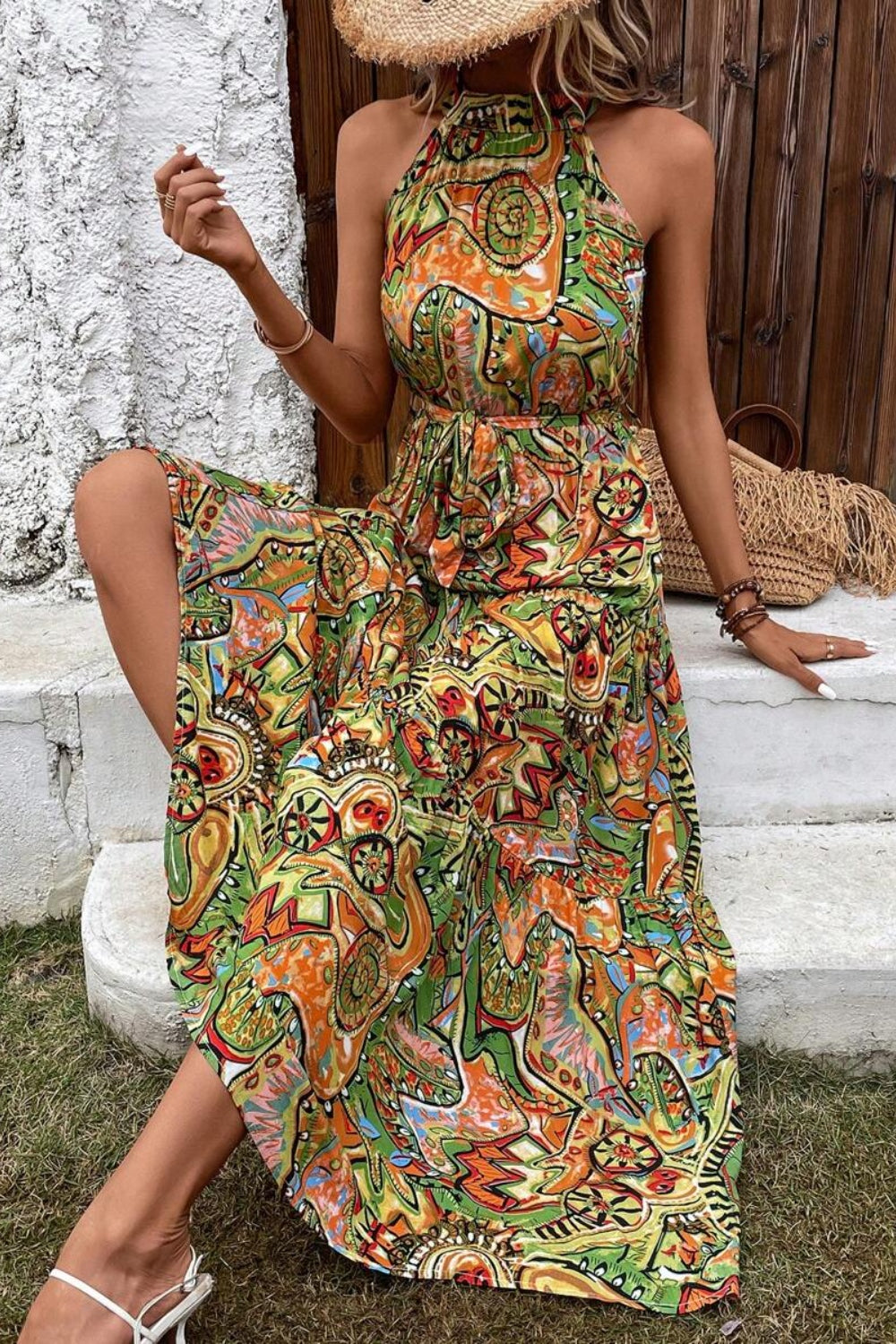 Elegant Floral Sleeveless Dress Lightweight & Feminine Summer Essential Beautiful Print Dress