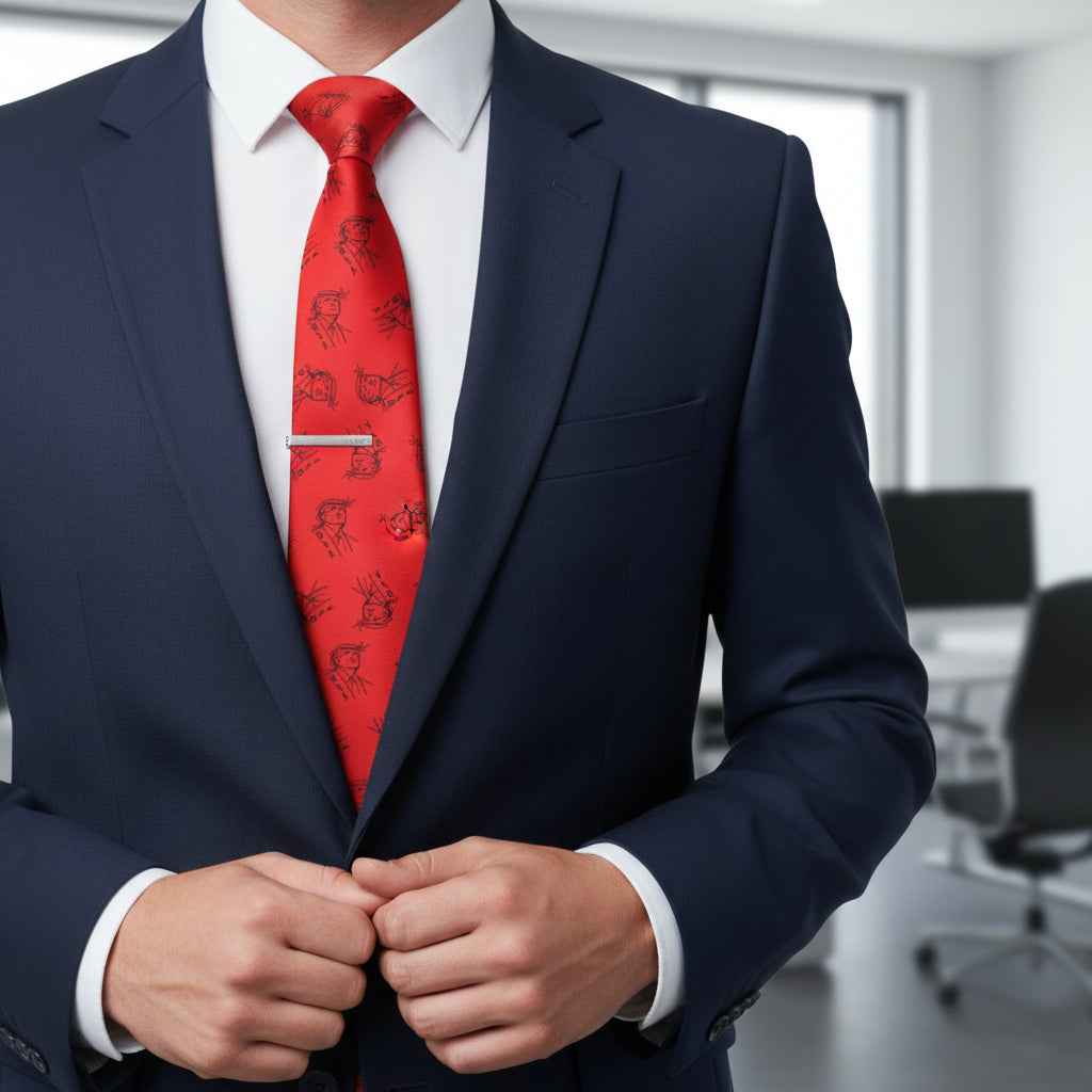 USA Statement Tie – Patriotic Graphic Satin Necktie