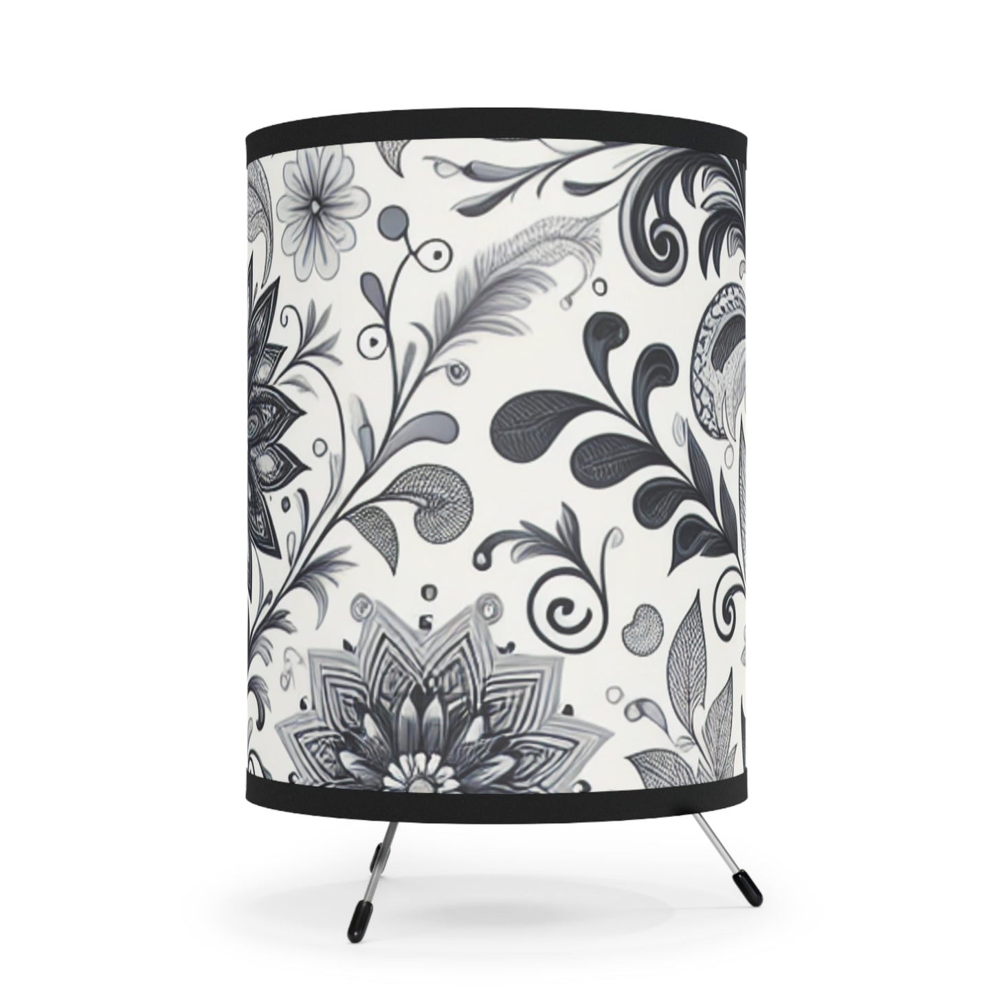 Elegant Floral Tripod Lamp, Home Decor, Accent Lighting, Modern Design, Bedroom Lighting, Living Room Decor, Unique Gift